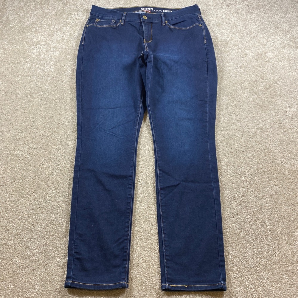 Denizen Levis Curvy Skinny Jeans Womens 14M Dark Blue Stretch Denim W32 L32